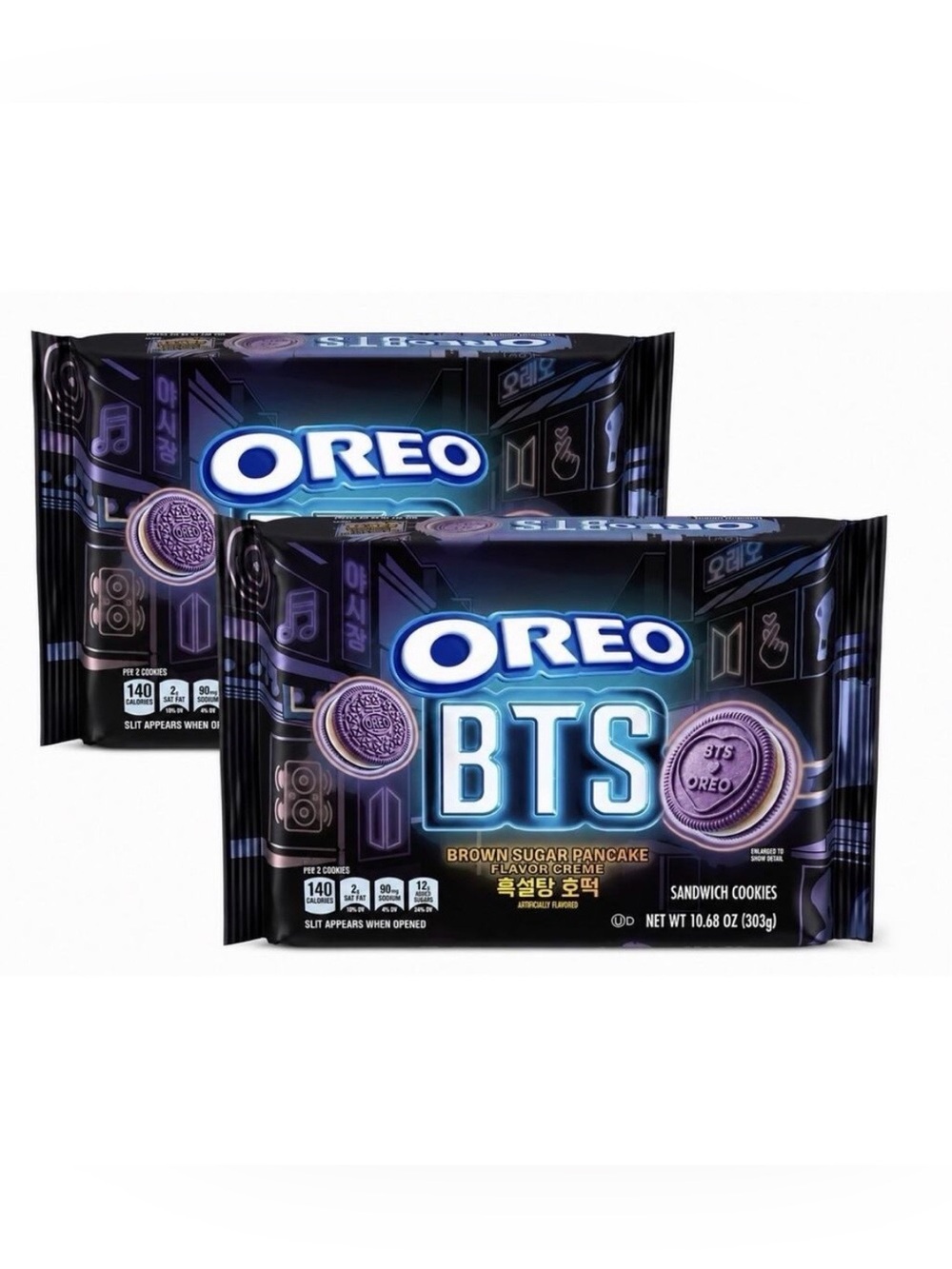 2 x Oreo BTS Brown Sugar Pancake Sandwich Cookies Limited Edition